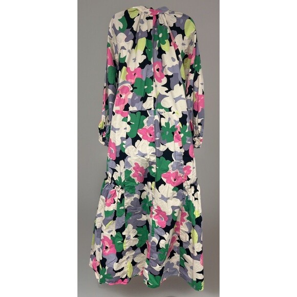 H&M Conscious Multi Floral Maxi Kaftan Dress Balloon Sleeve Size Small Feminine - Picture 5 of 5